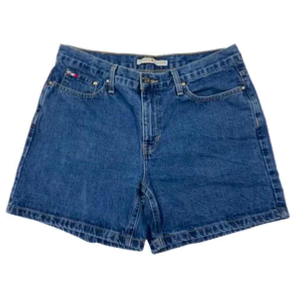 Vintage Y2K Tommy denim shorts 90s logo & flag detail size 10